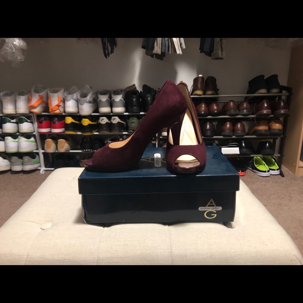 Merlot peep toe heels